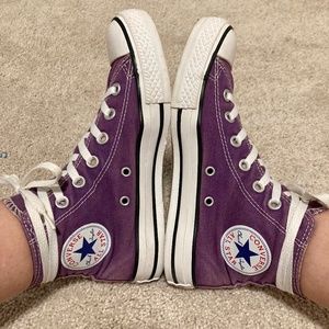 Purple High Top Converse Sneakers